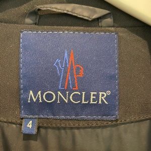 MONCLER black nylon down filled 3/4 length coat 4